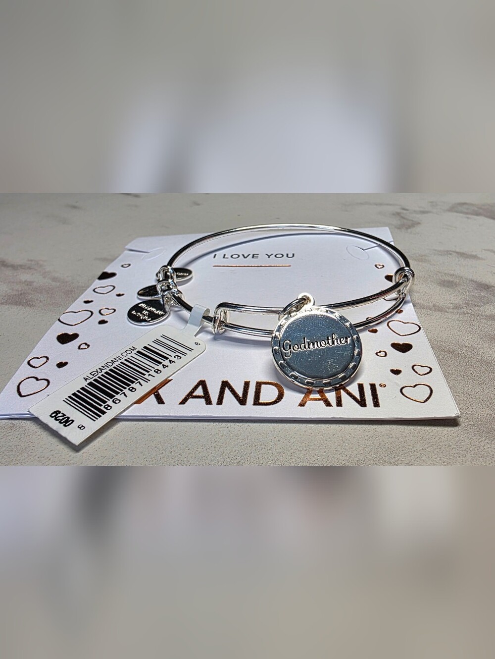Alex and Ani Godmother Silver Charm Bangle Bracelet